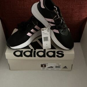 NWT Adidas Black and Light Pink Running Shoes